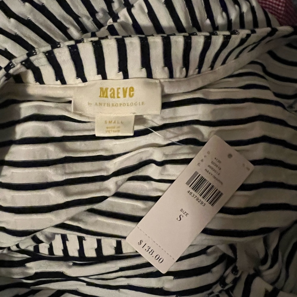Maeve Anthropologie Paladino Faux Wrap Dress Black White S Small NWT $138 - Picture 6 of 7